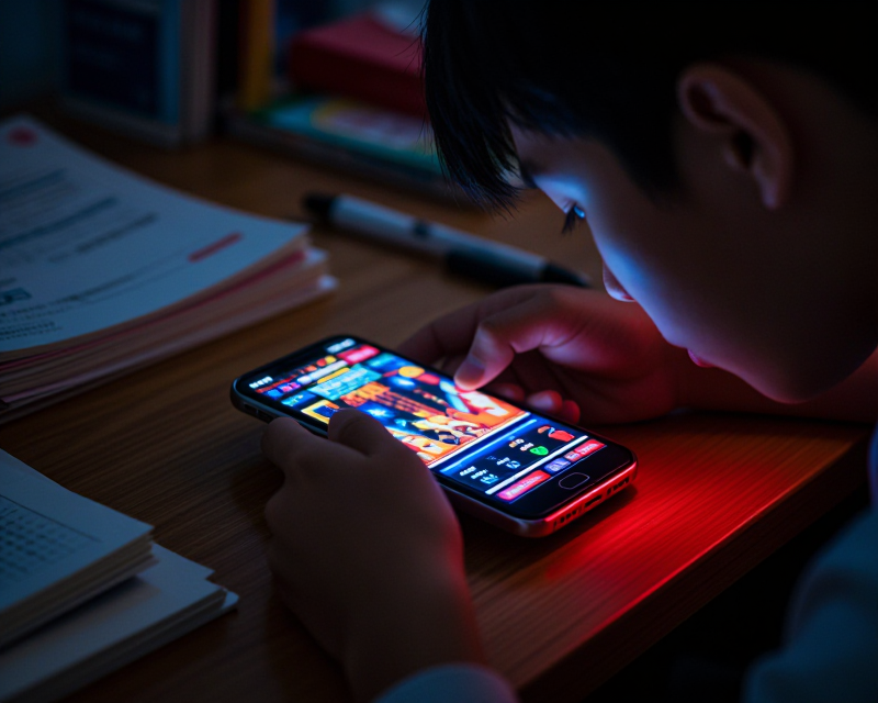Symbolic representation of digital gambling danger