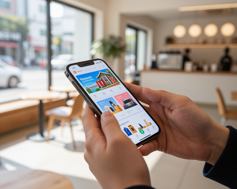 Modern Mobile Shopping Scene