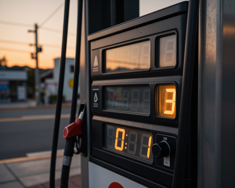 Gas station price display in Korea