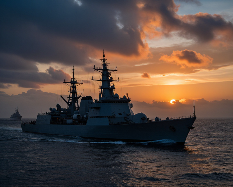 Cinematic view of the Strait of Hormuz tension